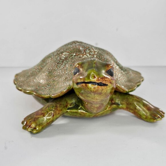 Vintage Snapper Turtle Large Trinket Box Figurine Removable Shell 1970 - Picture 4 of 13
